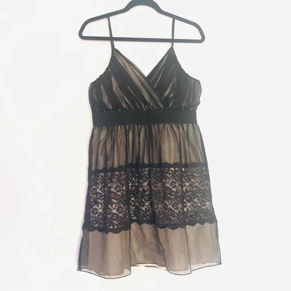 blue dress for baby girl The Nude & Black Lace Lover Dress – Wendy Nichol main image 1